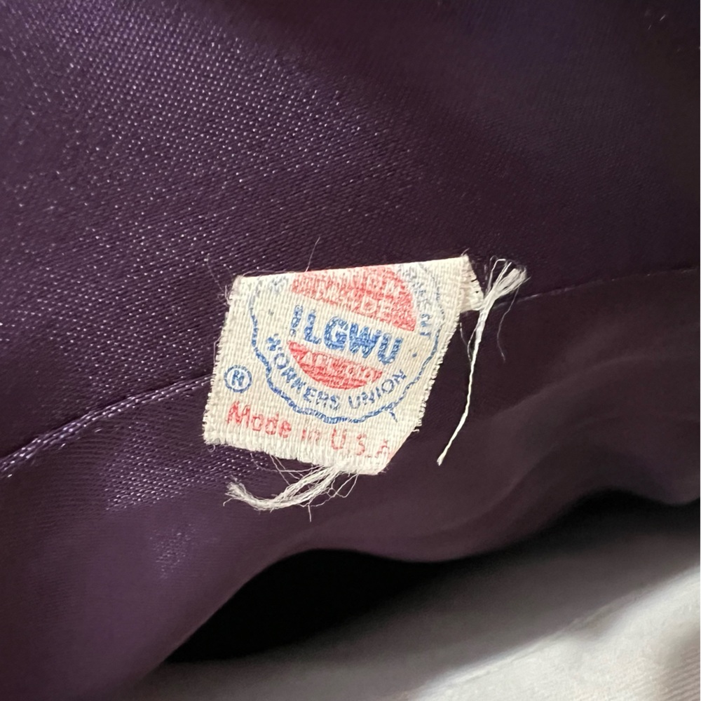Fleurette Vintage Union Tag Virgin Wool Purple Jacket Coat Anglo Fabrics Merino - Picture 7 of 7